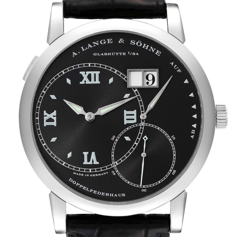 A. Lange & Sohne Grand Lange 1 White Gold Black Dial Mens Watch 115.028