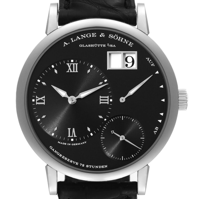 A. Lange & Sohne Grand Lange 1 White Gold Black Dial Mens Watch 117.028