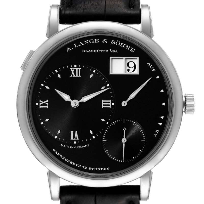 A. Lange & Sohne Grand Lange 1 White Gold Black Dial Mens Watch 117.028 Unworn