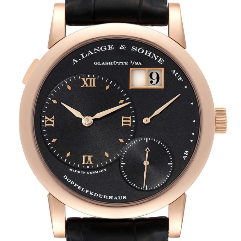 A. Lange & Sohne Lange 1 Rose Gold Black Dial Mens Watch 101.031