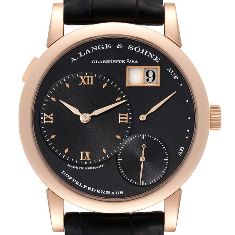 A. Lange & Sohne Lange 1 Rose Gold Black Dial Mens Watch 101.031