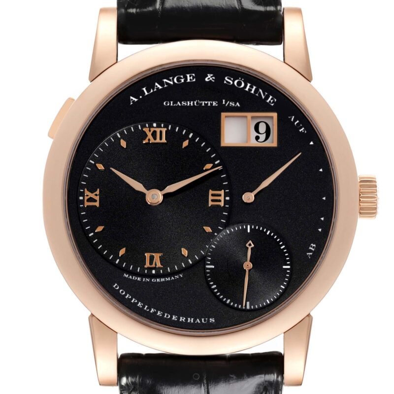 A. Lange & Sohne Lange 1 Rose Gold Black Dial Mens Watch 101.031