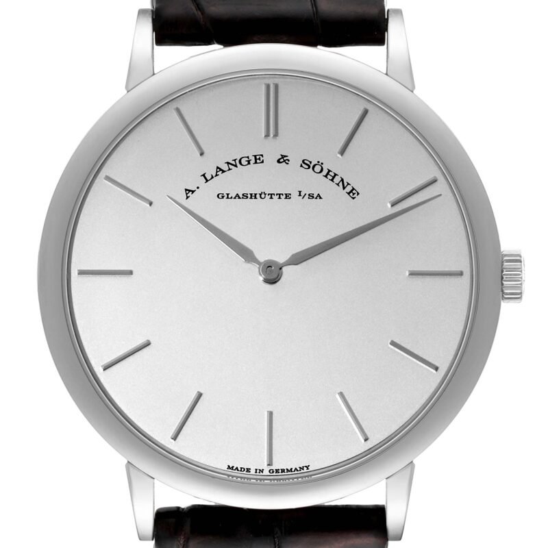 A. Lange & Sohne Saxonia Thin White Gold Mens Watch 211.027 Box Papers