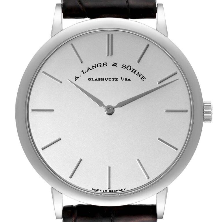 A. Lange & Sohne Saxonia Thin White Gold Mens Watch 211.027 Box Papers